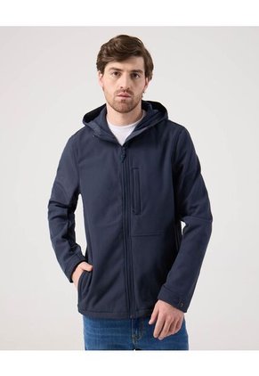 Chaqueta Unicolor Con Bolsillo En Frente Para Hombre Azul Patprimo