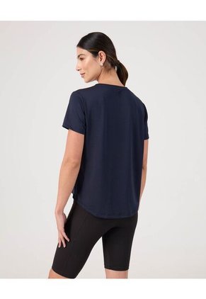 Camiseta Cola De Pato Texturizada  Para Mujer Azul Patprimo