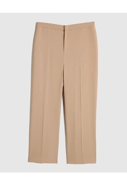 Pantalón Recto Con Quiebre Marcado  Curvy  Para Mujer Café Patprimo