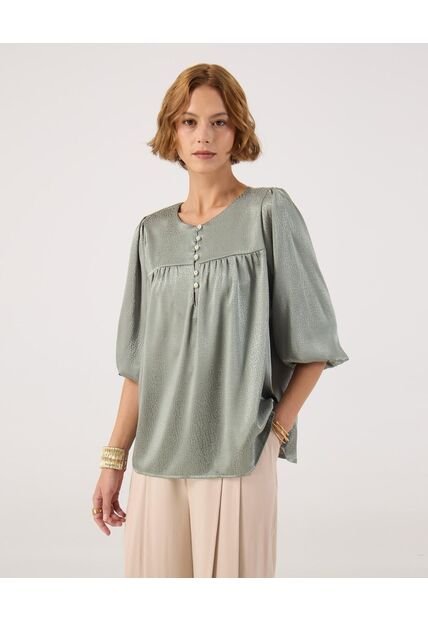 Blusa Para Mujer Manga 3/4 Color Verde Marca Patprimo #30123604