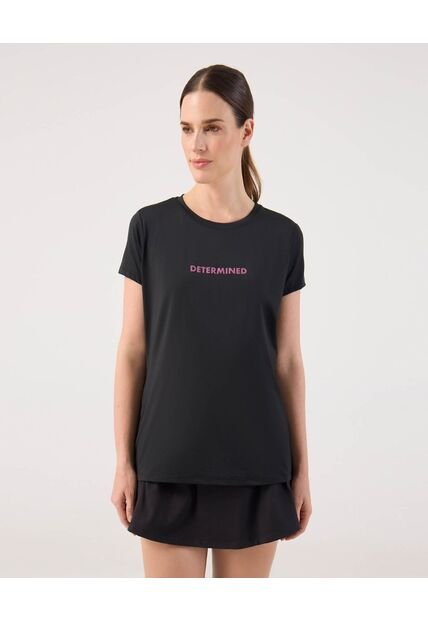 Camiseta Deportiva Con Estampado   Para Mujer Negro Patprimo