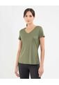 Camiseta Deportiva Cuello En V  Para Mujer Verde Patprimo de Patprimo