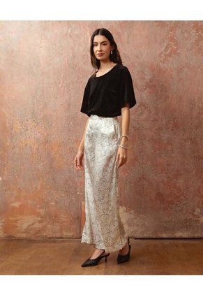 Camiseta  Para Mujer Manga Corta Cuello Redondo Color Negro Marca Patprimo #30093878