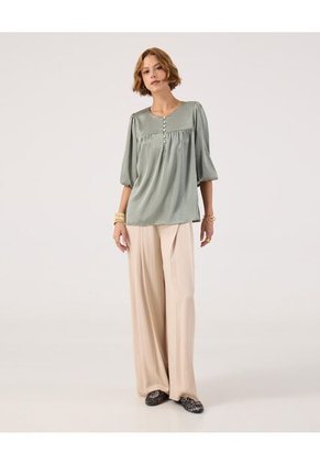 Blusa Para Mujer Manga 3/4 Color Verde Marca Patprimo #30123604