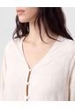Blusa Botonadura Y Escote En V   Para Mujer Beige Patprimo de Patprimo