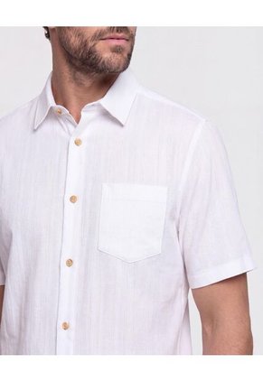 Camisa Manga Corta Texturizada   Para Hombre Blanco Patprimo