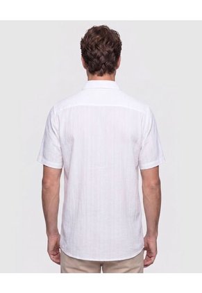 Camisa Manga Corta Texturizada   Para Hombre Blanco Patprimo