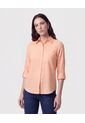 Camisa Con Unicolor Manga Larga   Para Mujer Naranja Patprimo de Patprimo