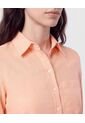 Camisa Con Unicolor Manga Larga   Para Mujer Naranja Patprimo de Patprimo