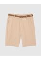 Bermuda Tipo Chino Con Cinturón   Para Hombre Café Patprimo de Patprimo