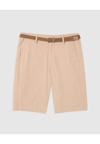 Bermuda Tipo Chino Con Cinturón   Para Hombre Café Patprimo Patprimo