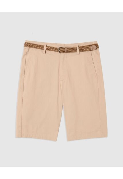 Bermuda Tipo Chino Con Cinturón   Para Hombre Café Patprimo