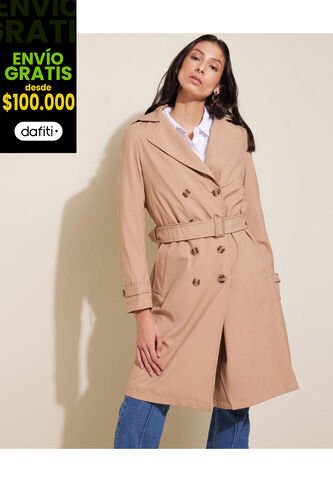 Chaqueta Para Mujer Trench Color Café  Marca Patprimo #30080467 Patprimo