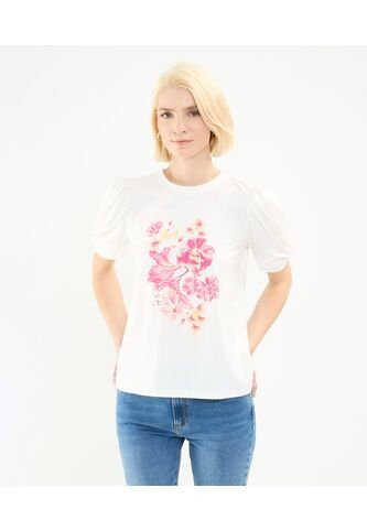 Camiseta Para Mujer Manga Corta Color Crema Marca Patprimo #30093656 Patprimo