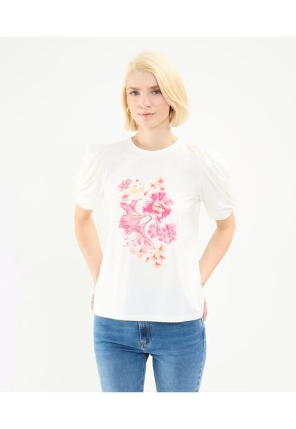 Camiseta Para Mujer Manga Corta Color Crema Marca Patprimo #30093656