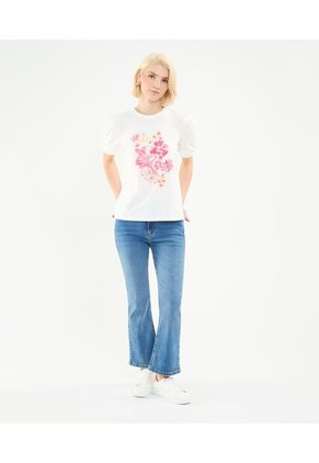 Camiseta Para Mujer Manga Corta Color Crema Marca Patprimo #30093656