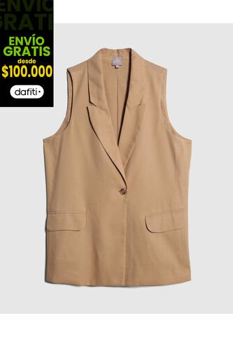 Chaleco Para Mujer  Color Camel Marca Patprimo #14250005 Patprimo