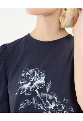 Camiseta Para Mujer Manga Corta Color Azul Oscuro Marca Patprimo #30093656