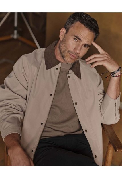 Camiseta De Tejido Acanalado   Para Hombre Beige Patprimo