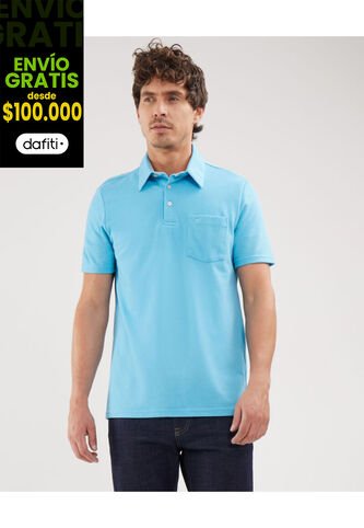 Polo Para Hombre Cuello Maquina Con Bolsillo Color Aguamarina Marca Patprimo #44111091 Patprimo