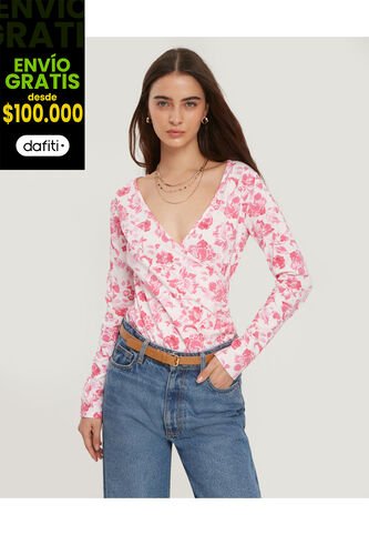 Camiseta Para Mujer Manga Larga Color Rosa Marca Patprimo #30093368 Patprimo