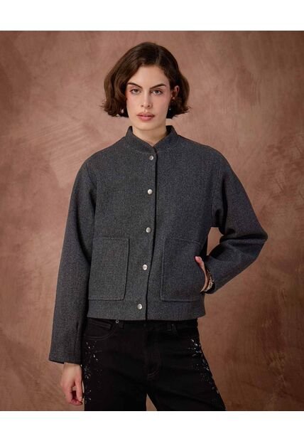 Chaqueta  Para Mujer Bomber Color Gris Marca Patprimo #30080597