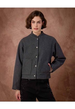 Chaqueta Para Mujer Bomber Color Gris Marca Patprimo #30080597