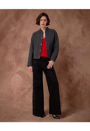 Chaqueta Para Mujer Bomber Color Gris Marca Patprimo #30080597