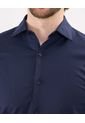 Camisa Para Hombre Manga Larga Sin Bolsillo Cuello Italiano Color Azul  Marca Patprimo #44012582 de Patprimo