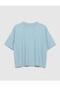 Camiseta Tipo Boxy   Para Mujer Azul Patprimo de Patprimo