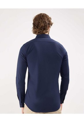 Camisa Para Hombre Manga Larga Sin Bolsillo Cuello Italiano Color Azul  Marca Patprimo #44012582