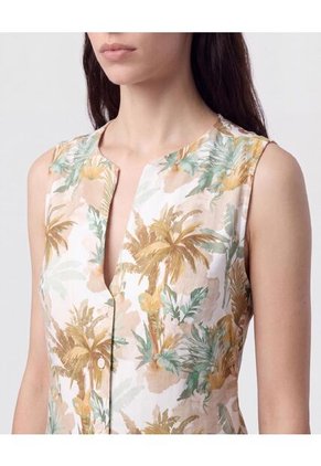Vestido Camisero Con Cinturón   Para Mujer Amarillo Patprimo