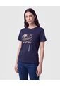 Camiseta Estampada De Cuello Redondo   Para Mujer Azul Patprimo de Patprimo