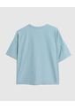 Camiseta Tipo Boxy   Para Mujer Azul Patprimo de Patprimo