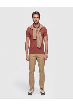 Polo Con Bordado   Para Hombre Naranja Patprimo