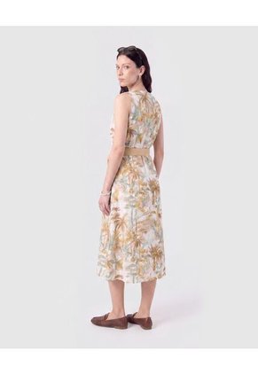Vestido Camisero Con Cinturón   Para Mujer Amarillo Patprimo