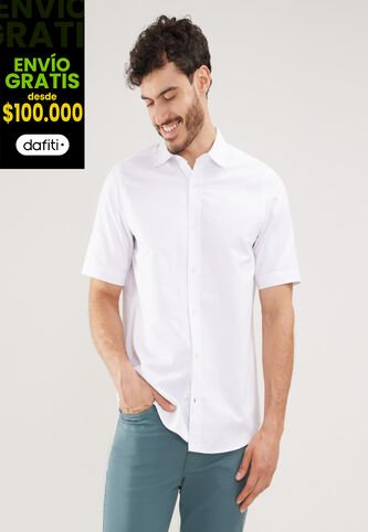 Camisa Para Hombre Manga Corta Sin Bolsillo Color Blanco Marca Patprimo #44012953 Patprimo