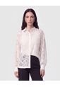 Camisa En Encaje Con Transparencia   Para Mujer Blanco Patprimo de Patprimo