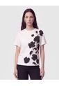 Camiseta Cuello Redondo Bordada   Para Mujer Blanco Patprimo de Patprimo