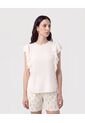 Blusa De Volantes Calada   Para Mujer Crema Patprimo de Patprimo