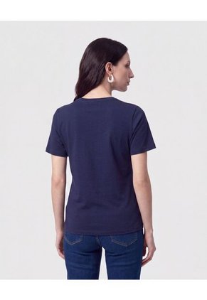 Camiseta Estampada De Cuello Redondo   Para Mujer Azul Patprimo