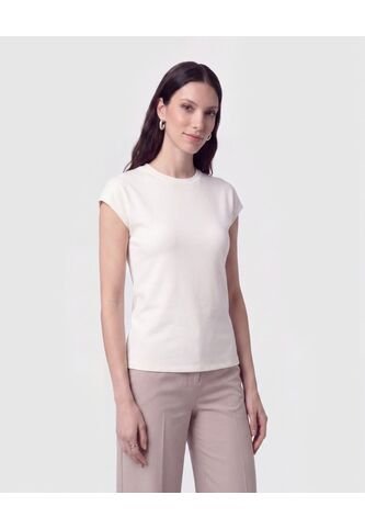 Camiseta Manga Corta Texturizada   Para Mujer Blanco Patprimo Patprimo