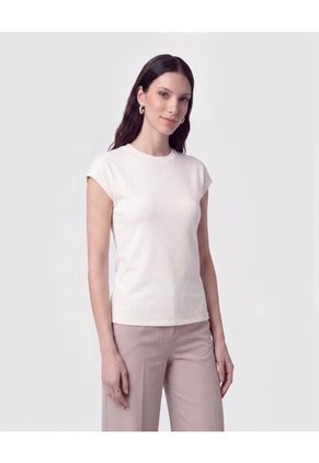 Camiseta Manga Corta Texturizada Para Mujer Blanco Patprimo