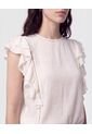 Blusa De Volantes Calada   Para Mujer Crema Patprimo de Patprimo