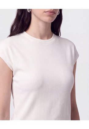 Camiseta Manga Corta Texturizada Para Mujer Blanco Patprimo