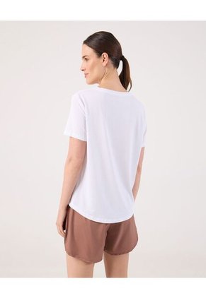 Camiseta Unicolor Deportiva Para Mujer Blanco Patprimo