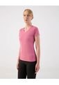 Camiseta Deportiva Cuello En V  Para Mujer Rosa Patprimo de Patprimo