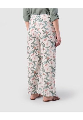 Pantalón Fluido Con Estampado Para Mujer Verde Patprimo