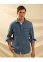 Camisa  Para Hombre Sobrecamisa Manga Larga Color Azul Marca Patprimo #44013187 de Patprimo