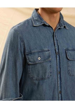 Camisa  Para Hombre Sobrecamisa Manga Larga Color Azul Marca Patprimo #44013187